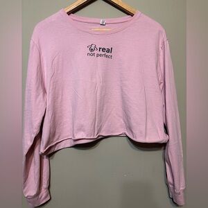 BEE ATTITUDES 100% Cotton Long Sleeve Lightweight Crop Crewneck